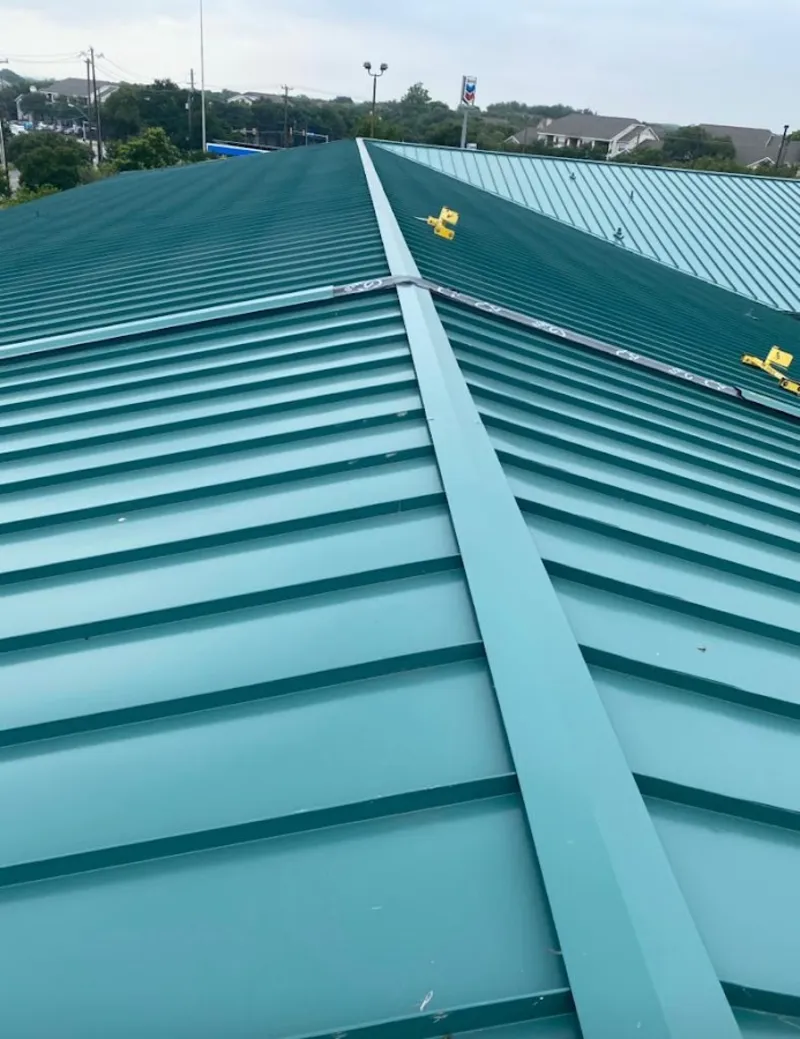Green commercial metal roof ridge and valley for Metal Roof Repair in Morgantown